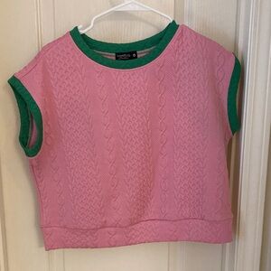 Pink and Green Top and Shorts Set